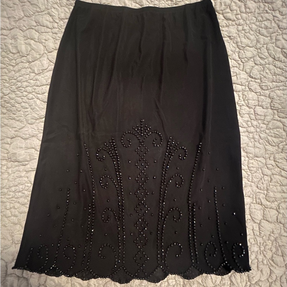 Elegant Black Beaded Skirt